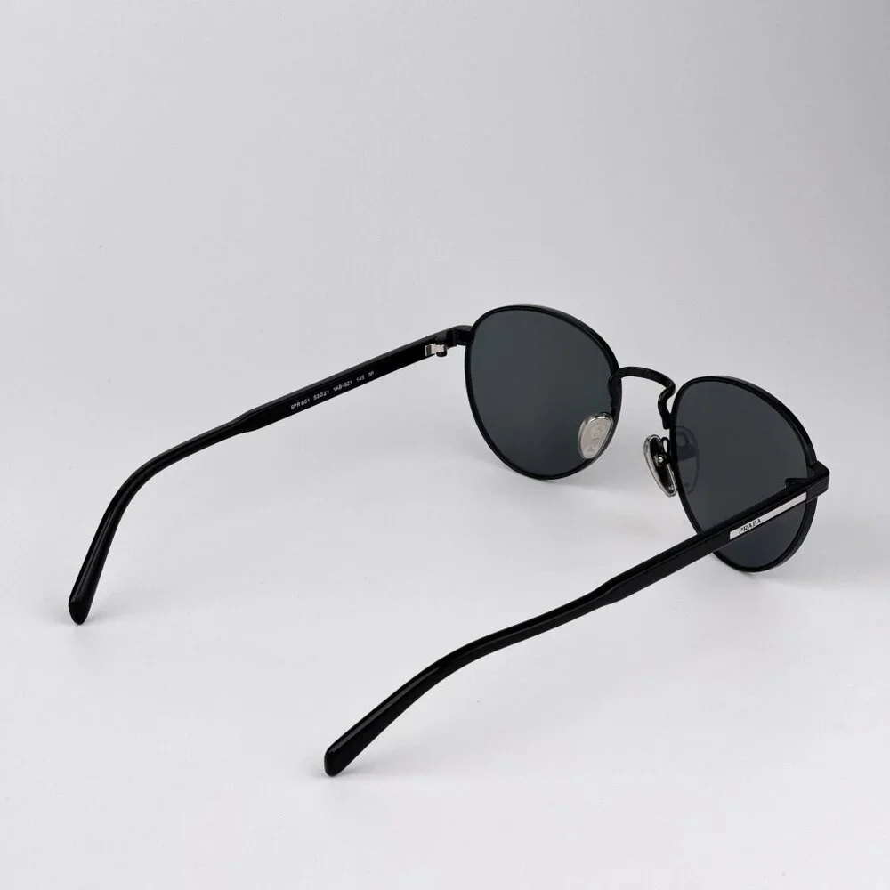 Prada PRB51S Polarized Sunglasses – Black Round Frame | Model 1AB5Z1